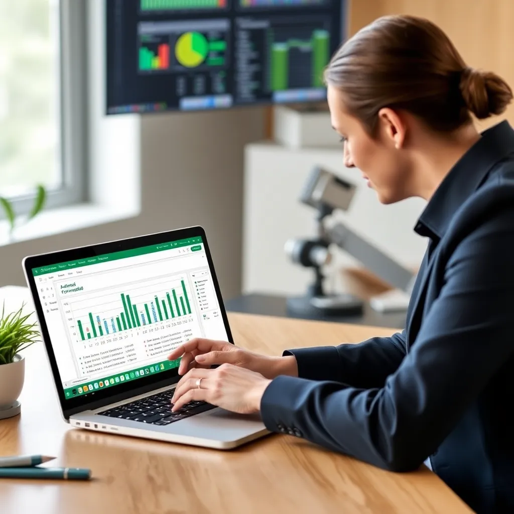 Person arbeitet an fortgeschrittenen Excel-Formeln auf einem Laptop